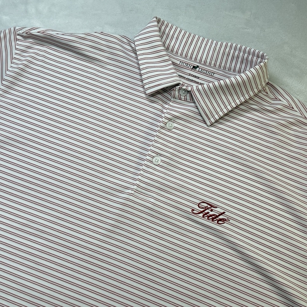 Horn Legend Alabama Tide Polo XL Red Stripe Bamboo Luxury Christopher Mobley